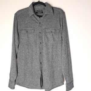 NWT Kenneth Cole Slim Fit Button Down Shirt Gray Knit Mens Size M
